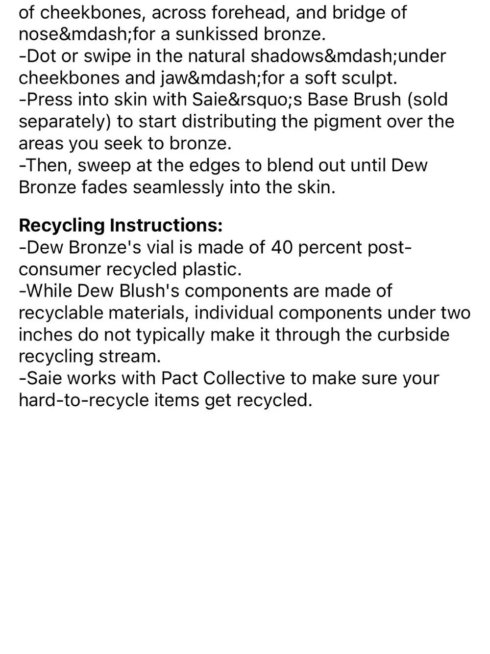 SAIE - NWT - Dew Bronze Soft-Focus Sculpting Liquid Bronzer